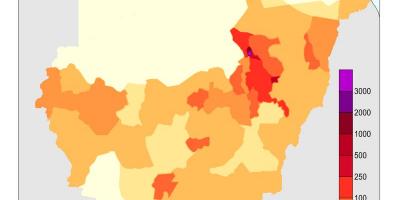 Mapa ng Sudan populasyon