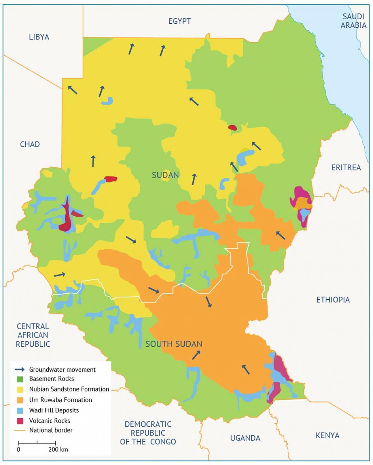 Mapa ng Sudan basin 
