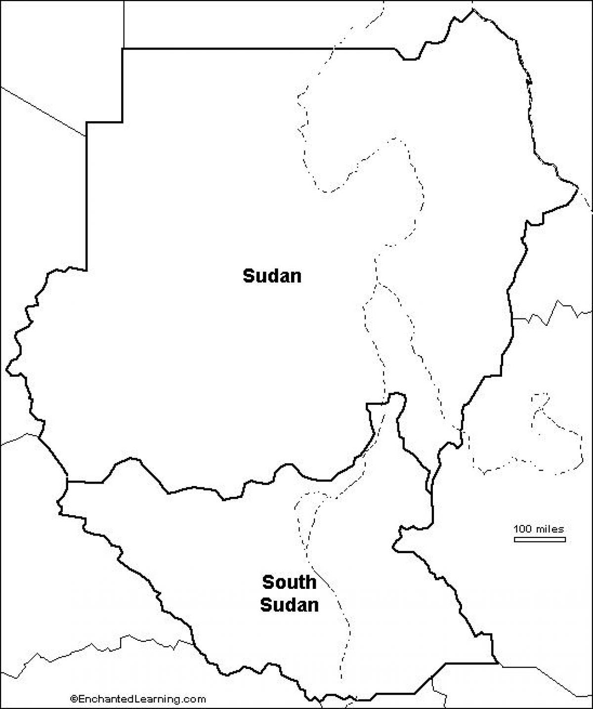 Mapa ng Sudan blangko