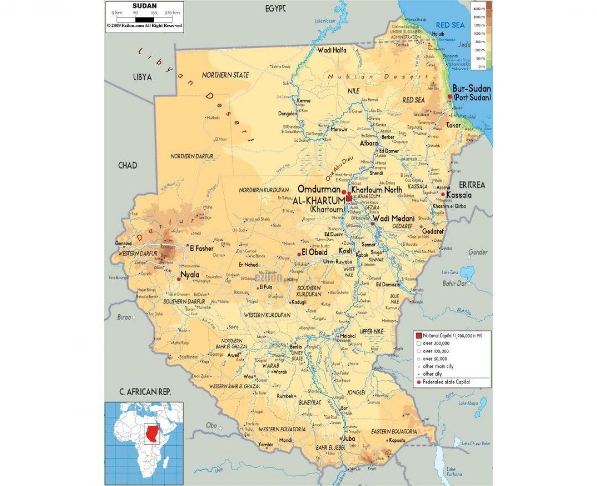 Mapa ng Sudan kalsada