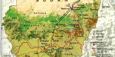Mapa ng Sudan heograpiya